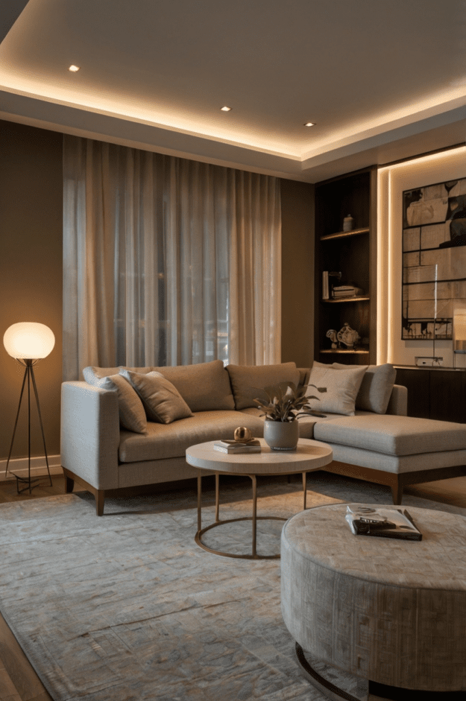 modern interior with ambient lighting