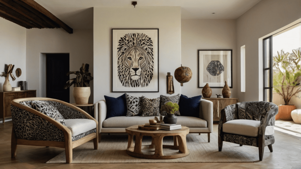 Incorporating African Prints in living room